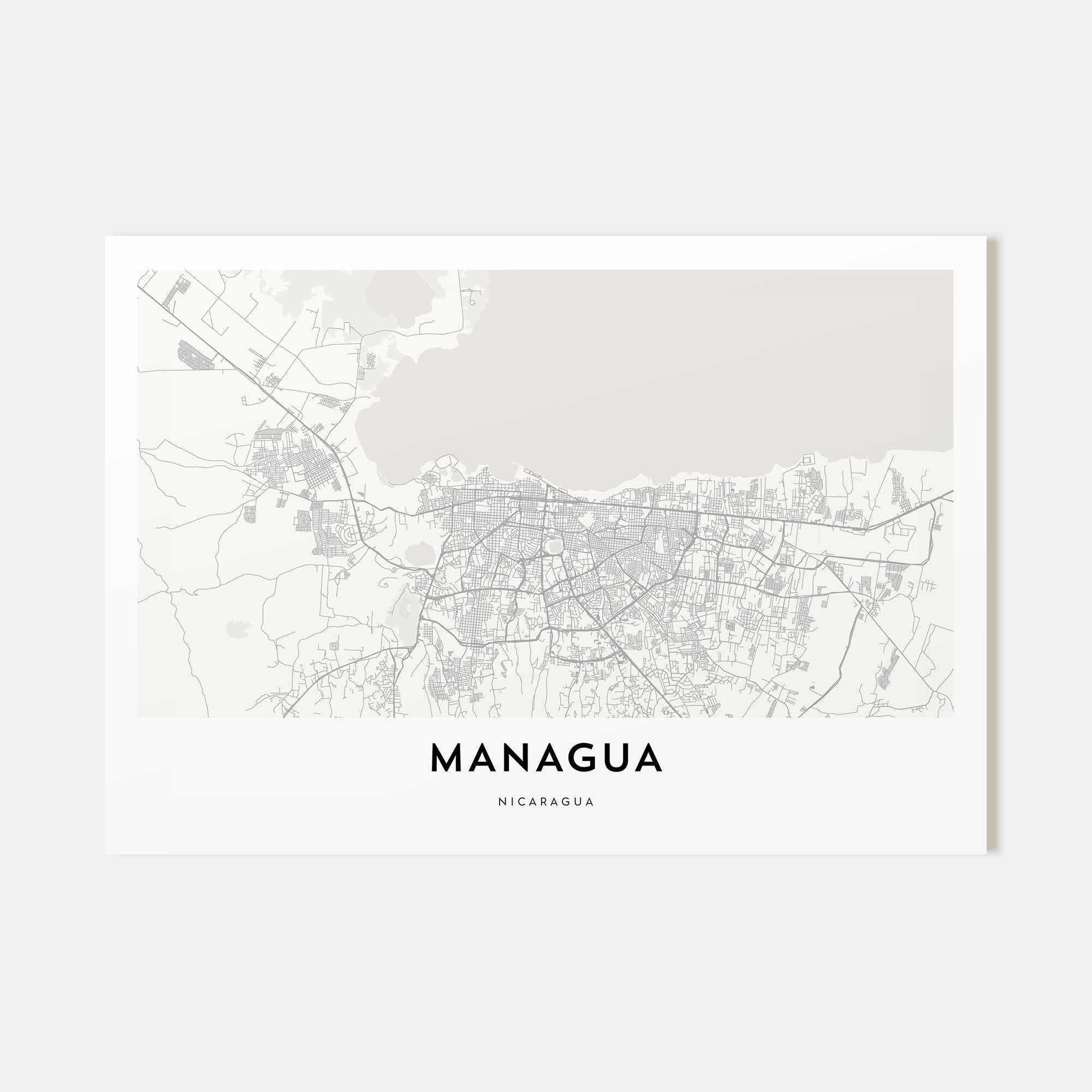 Managua Map Landscape Poster