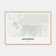 Managua Map Landscape Poster