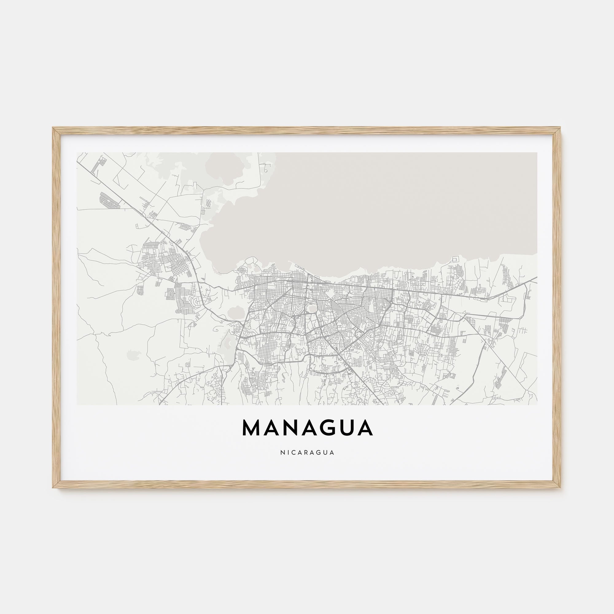 Managua Map Landscape Poster