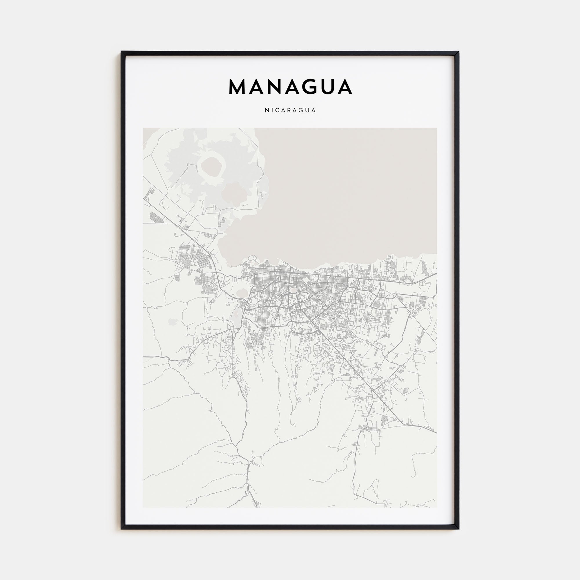 Managua Map Portrait Poster