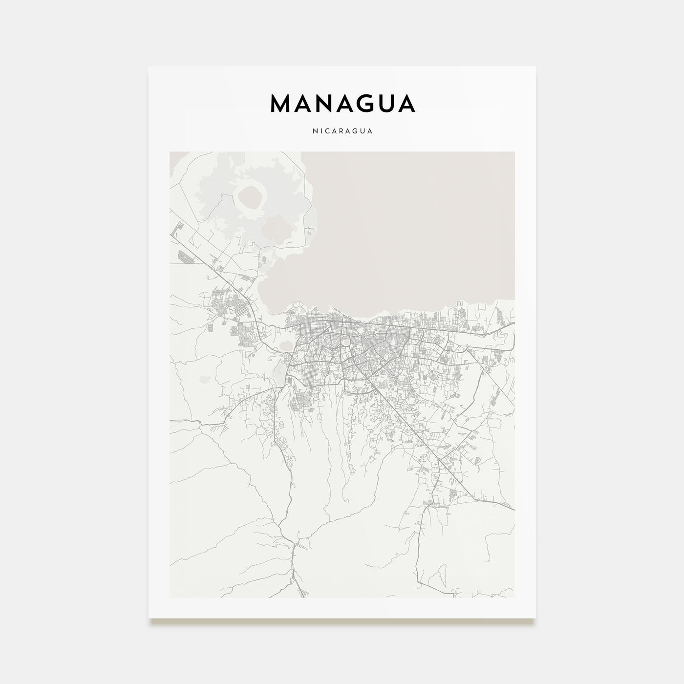 Managua Map Portrait Poster