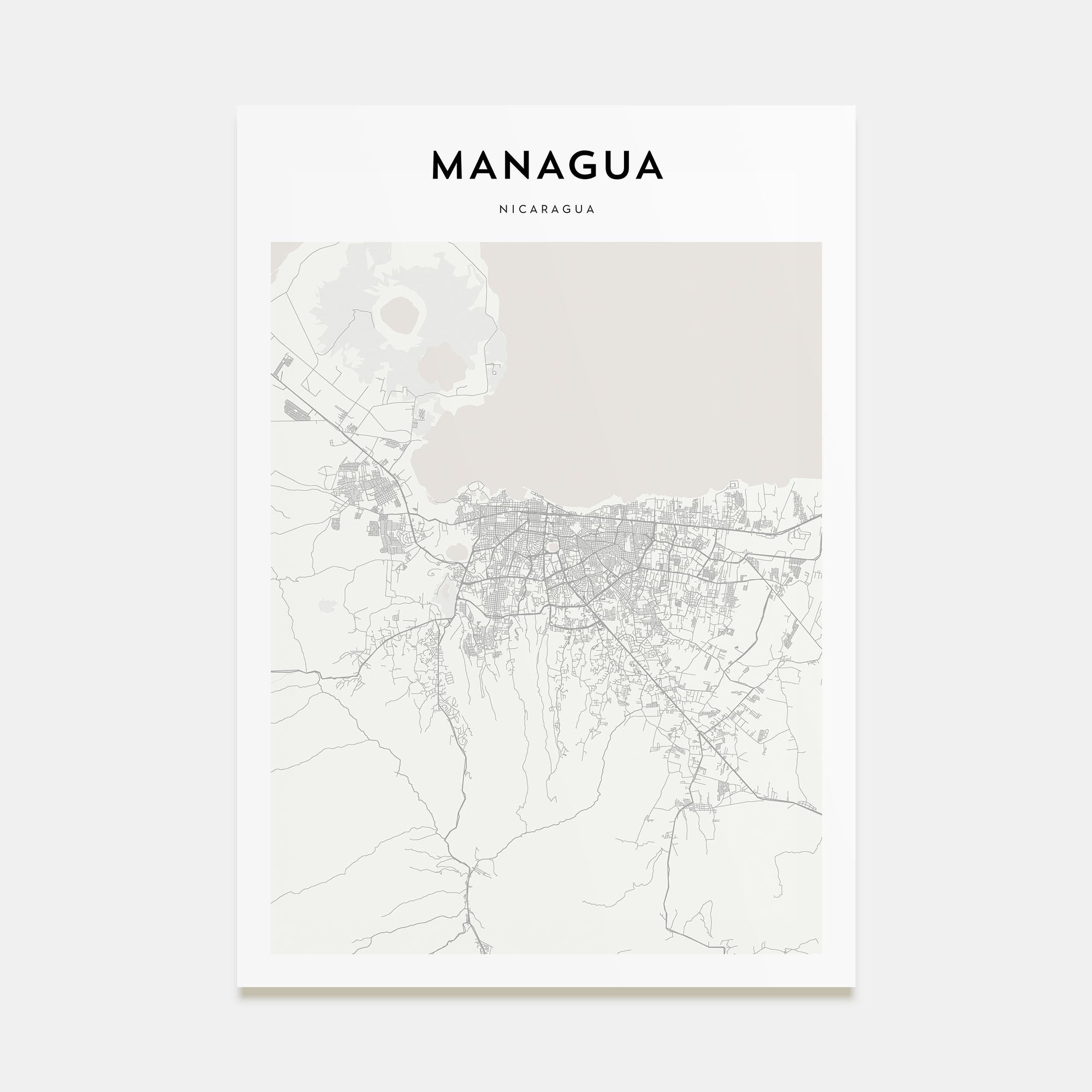 Managua Map Portrait Poster
