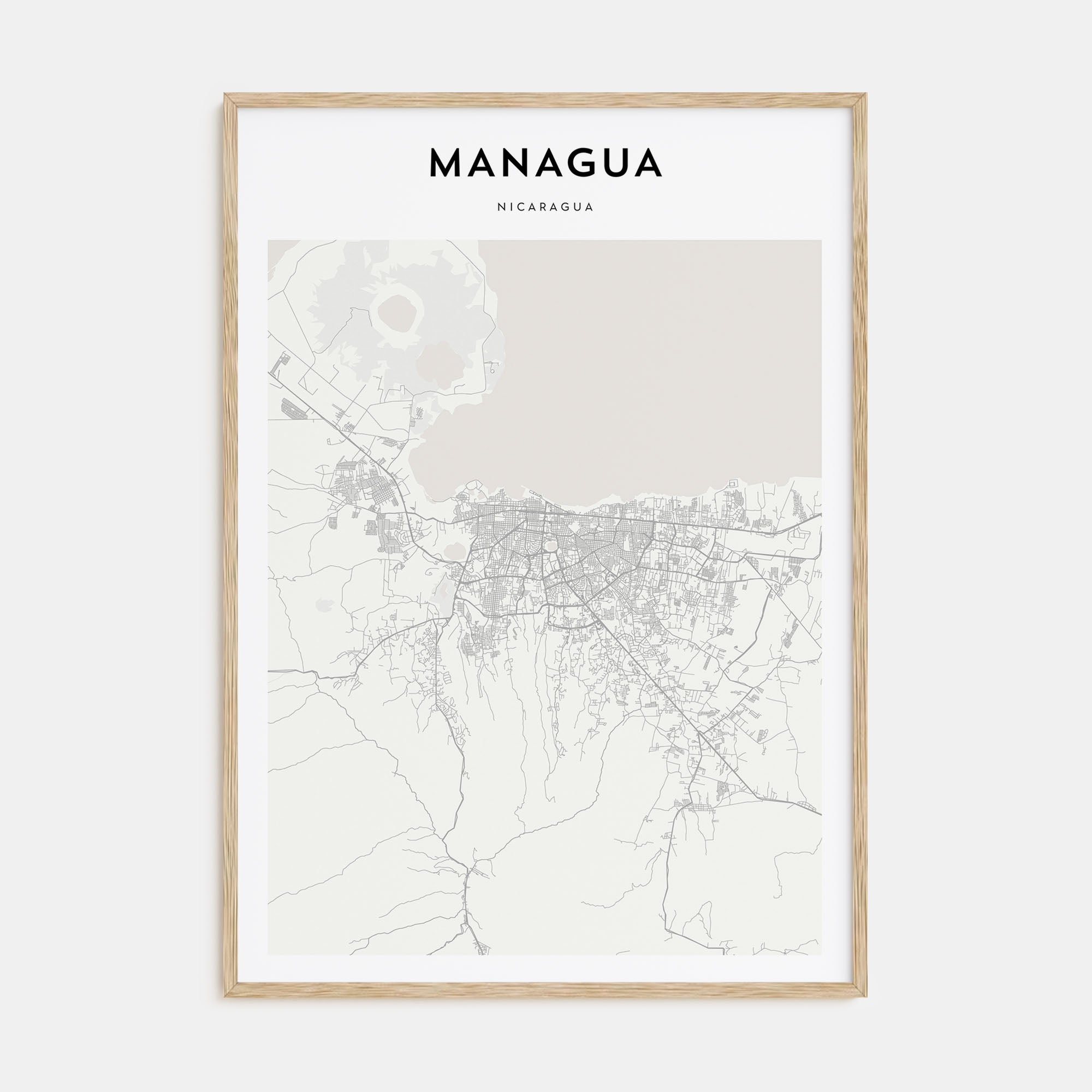 Managua Map Portrait Poster