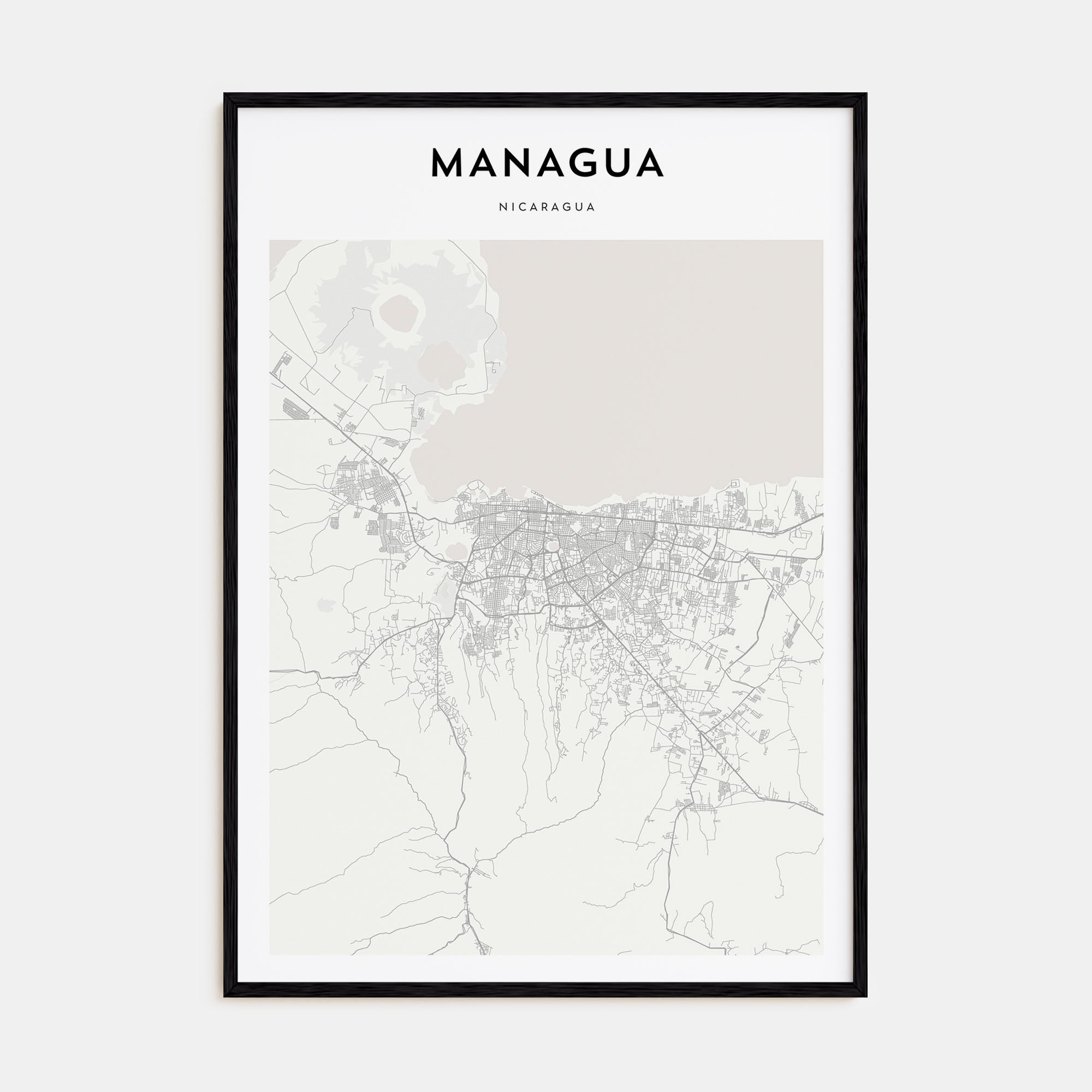 Managua Map Portrait Poster