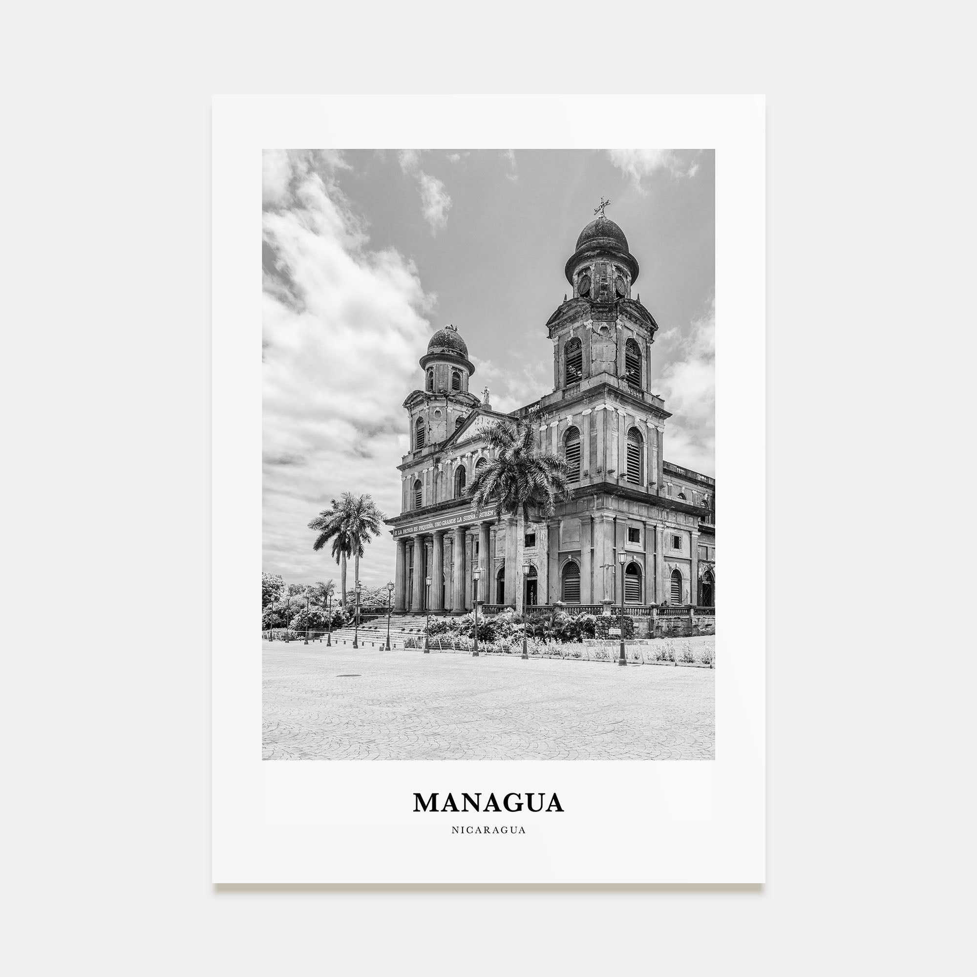 Managua Portrait B&W Poster