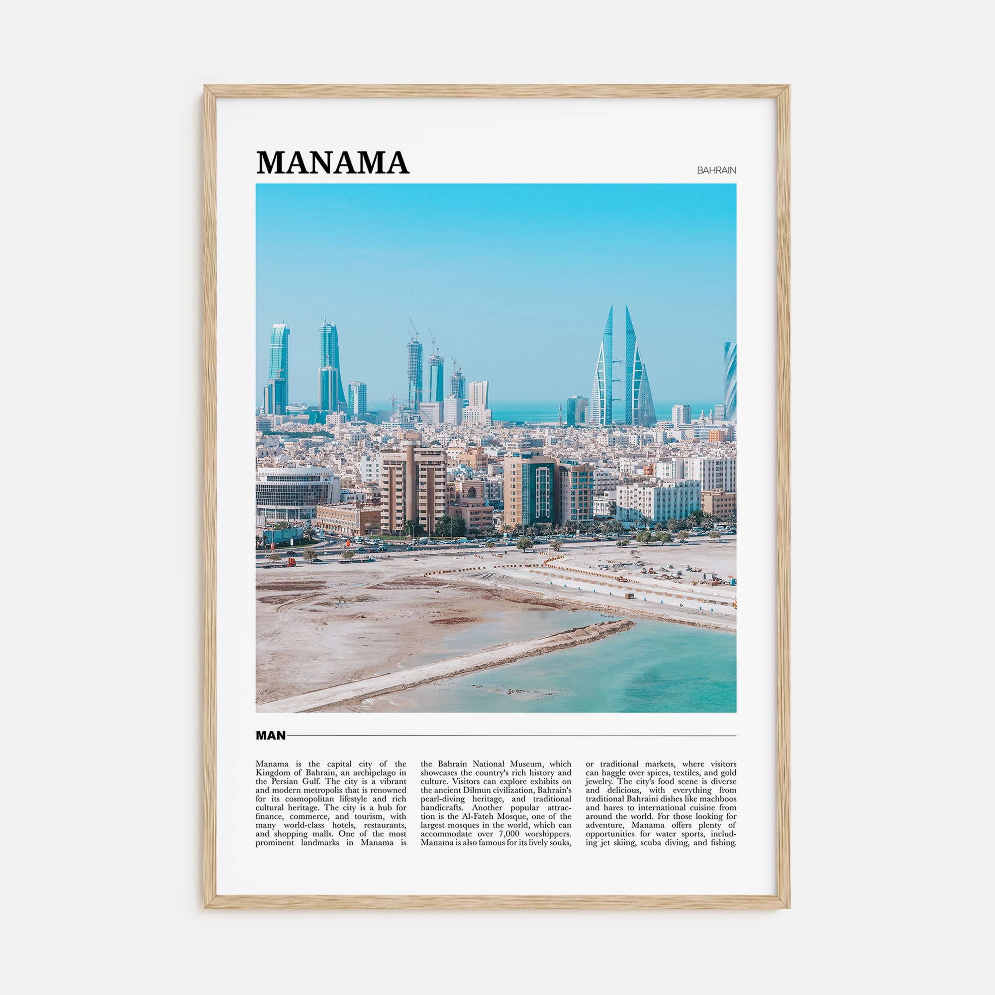 Manama Travel Color Poster