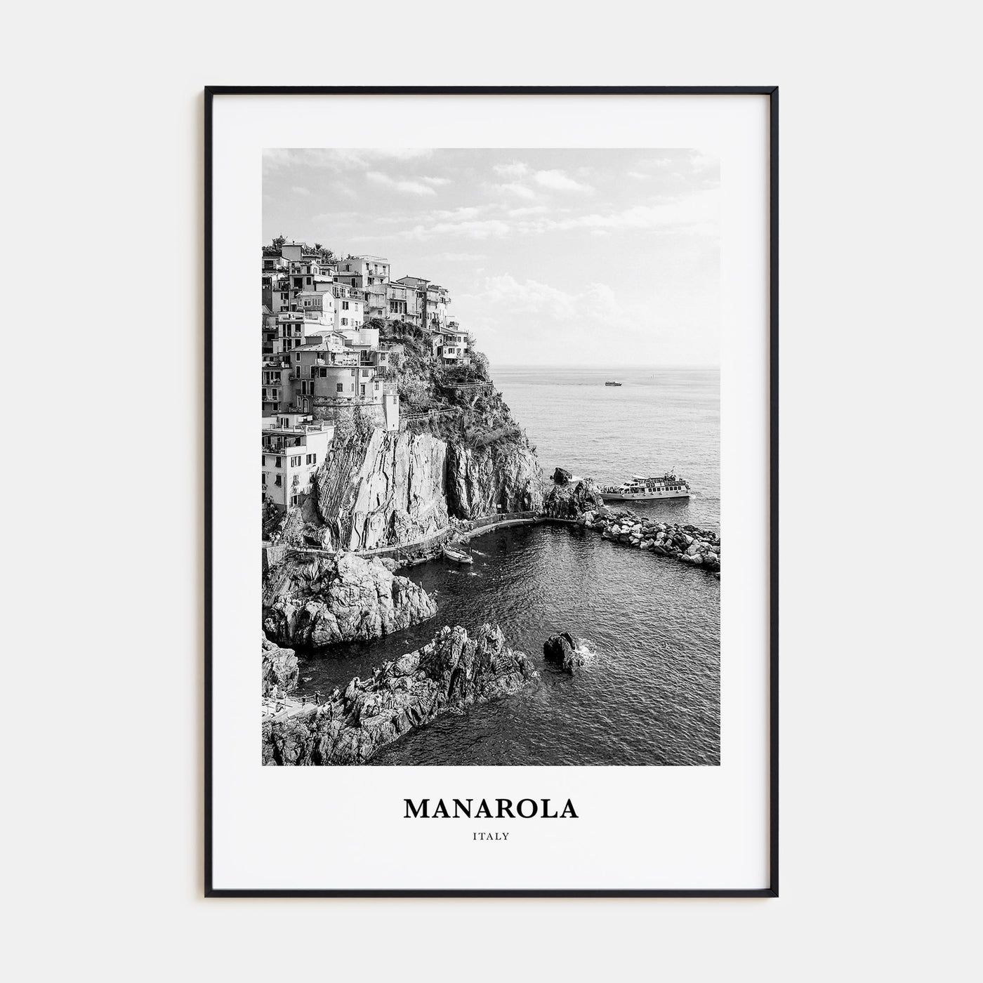 Manarola Portrait B&W Poster