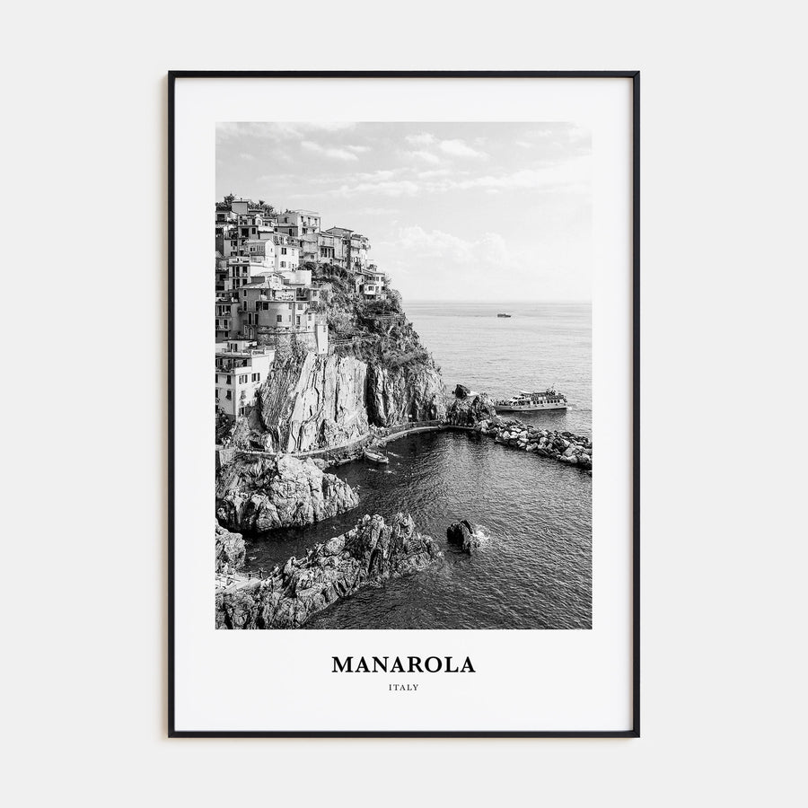 Manarola Portrait B&W Poster