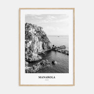 Manarola Portrait B&W Poster