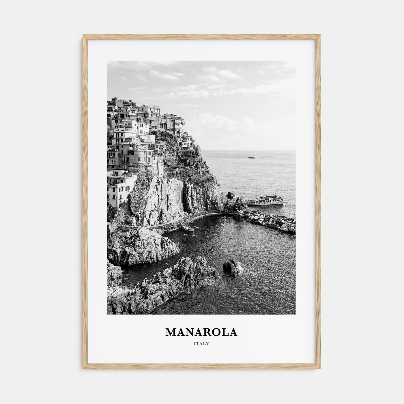 Manarola Portrait B&W Poster