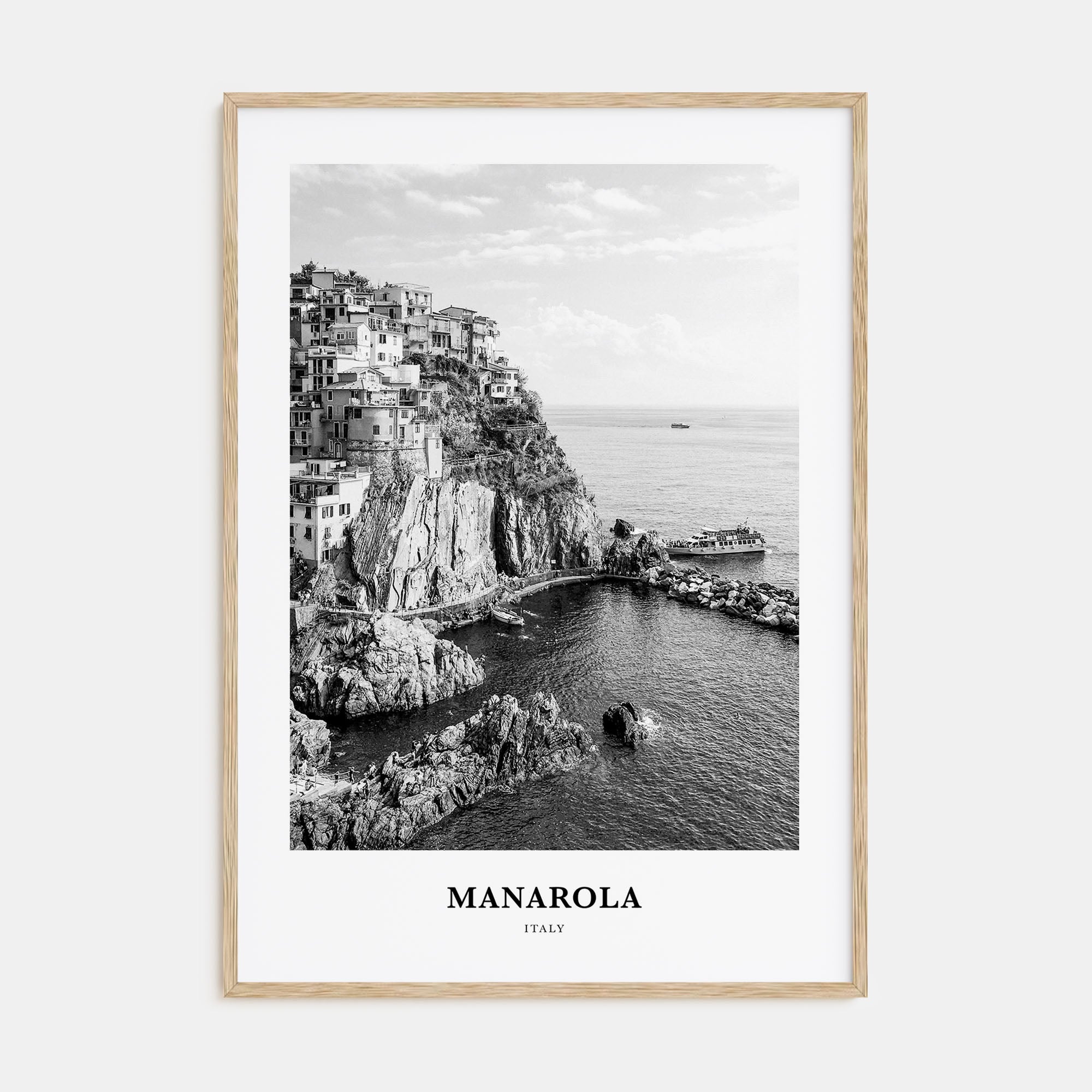 Manarola Portrait B&W Poster