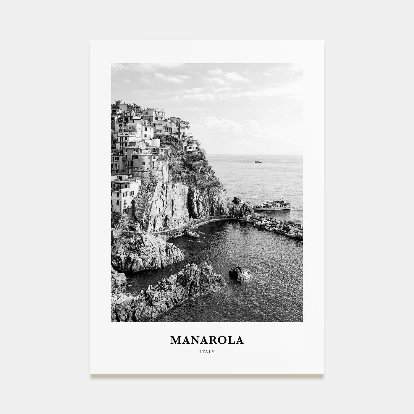 Manarola Portrait B&W Poster