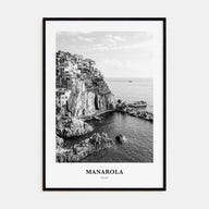 Manarola Portrait B&W Poster