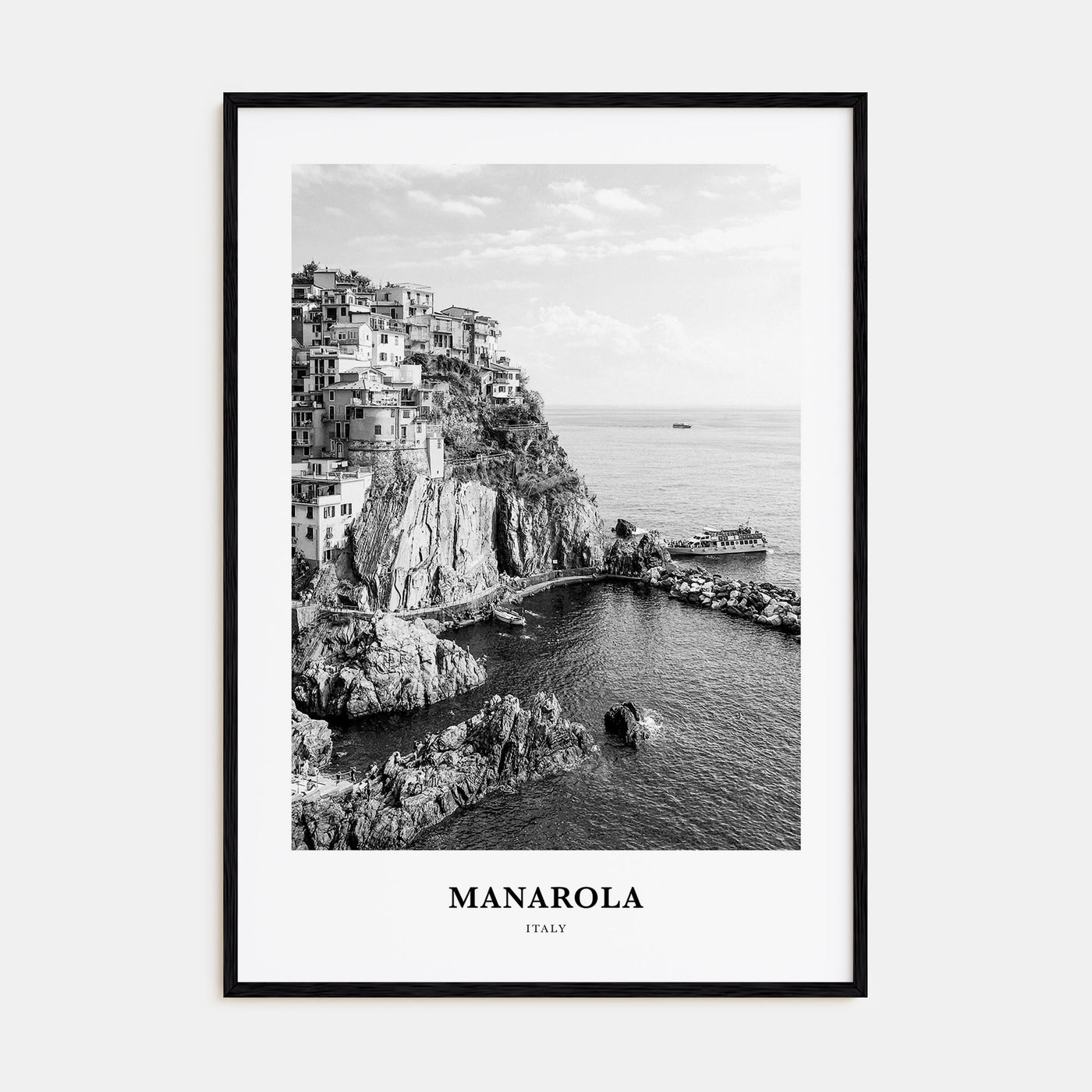 Manarola Portrait B&W Poster