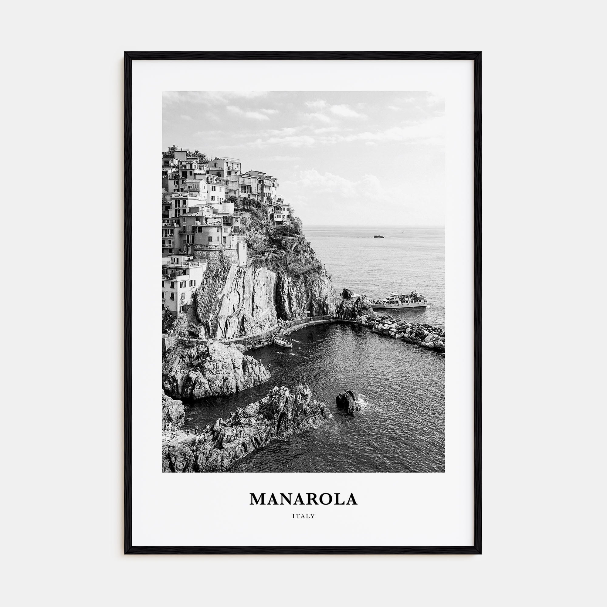 Manarola Portrait B&W Poster