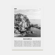 Manarola Travel B&W Poster