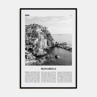 Manarola Travel B&W Poster