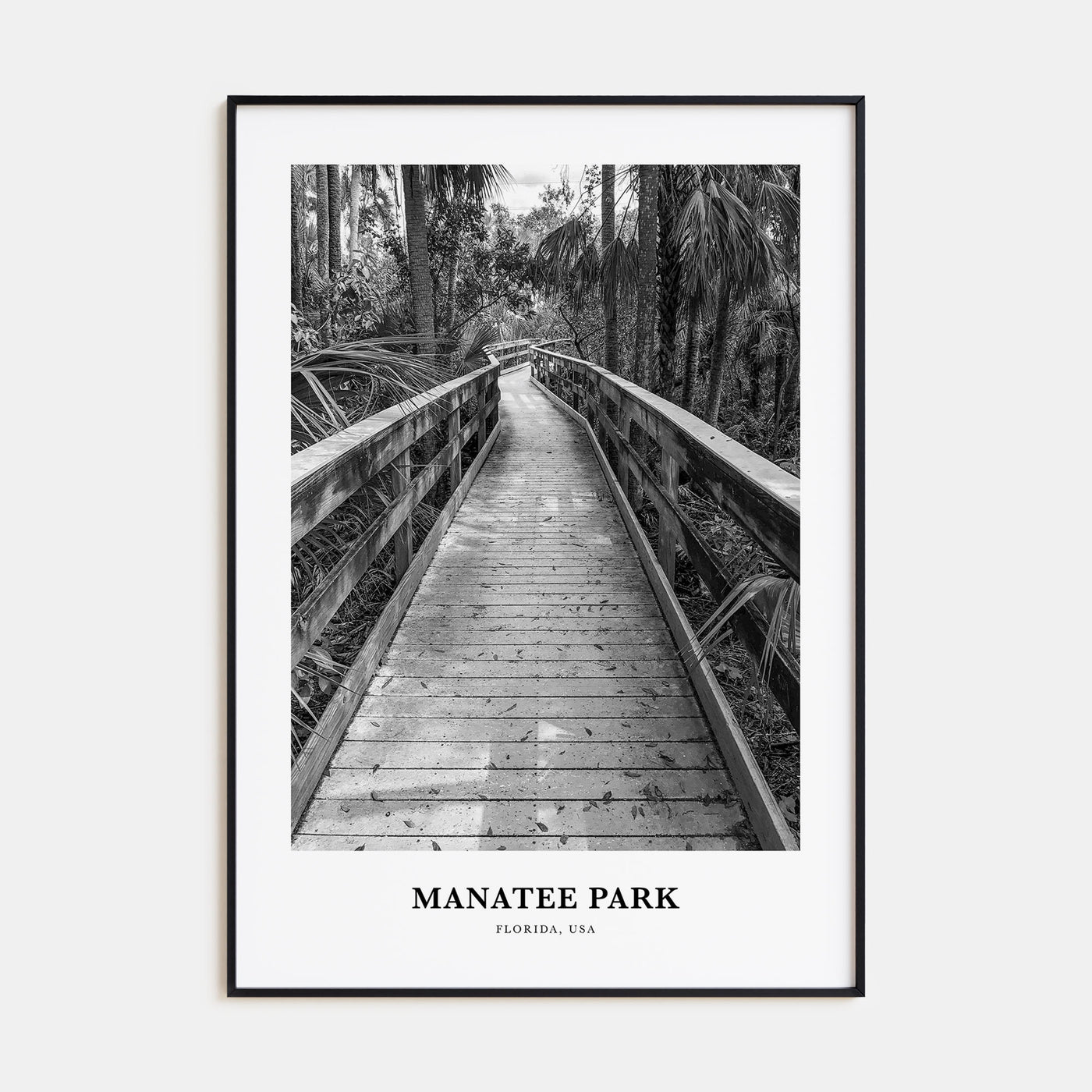 Manatee Park Portrait B&W Poster