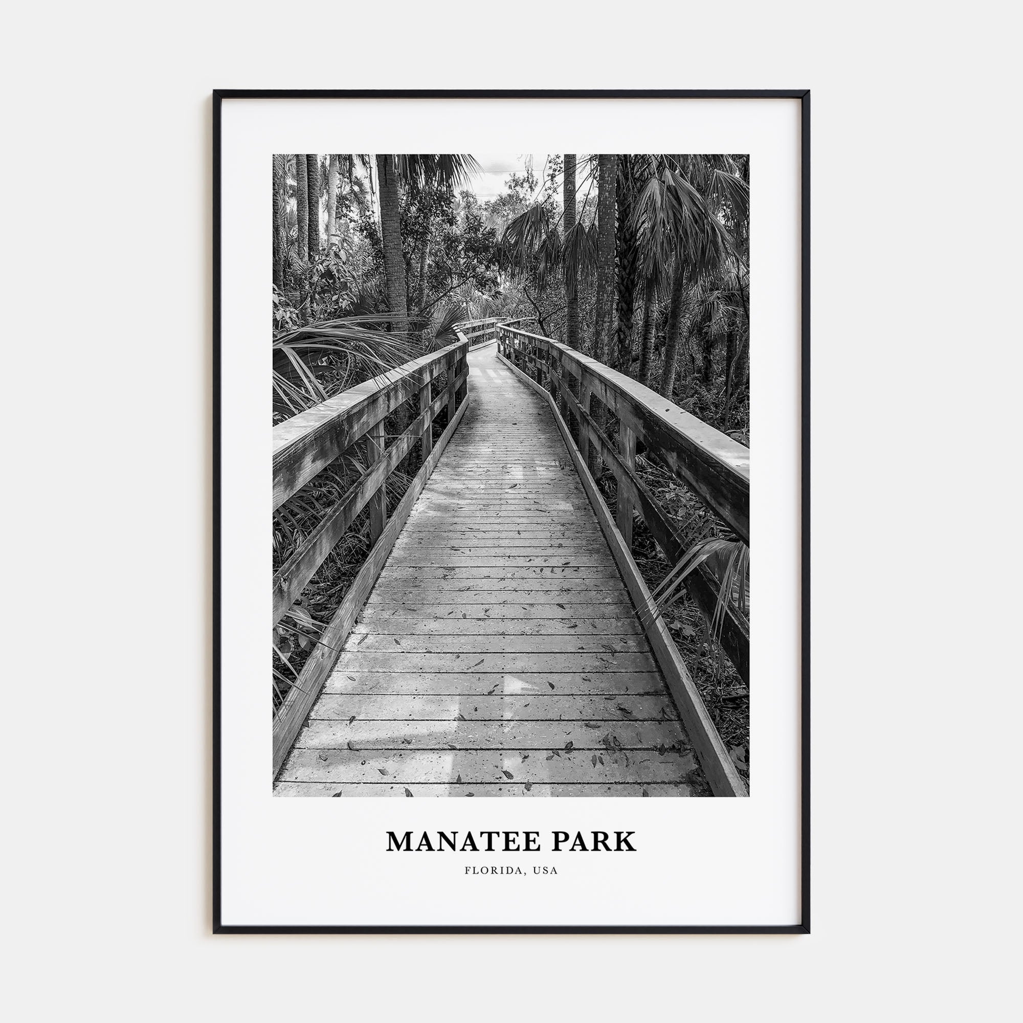 Manatee Park Portrait B&W Poster