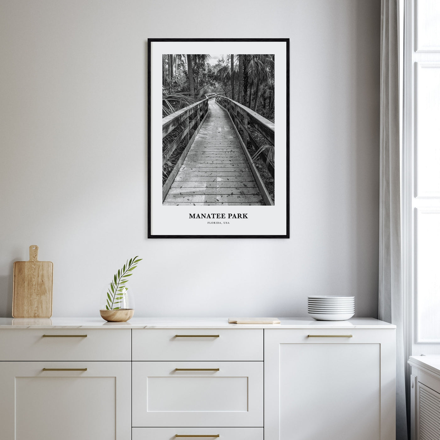 Manatee Park Portrait B&W Poster