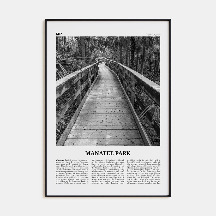 Manatee Park Travel B&W Poster