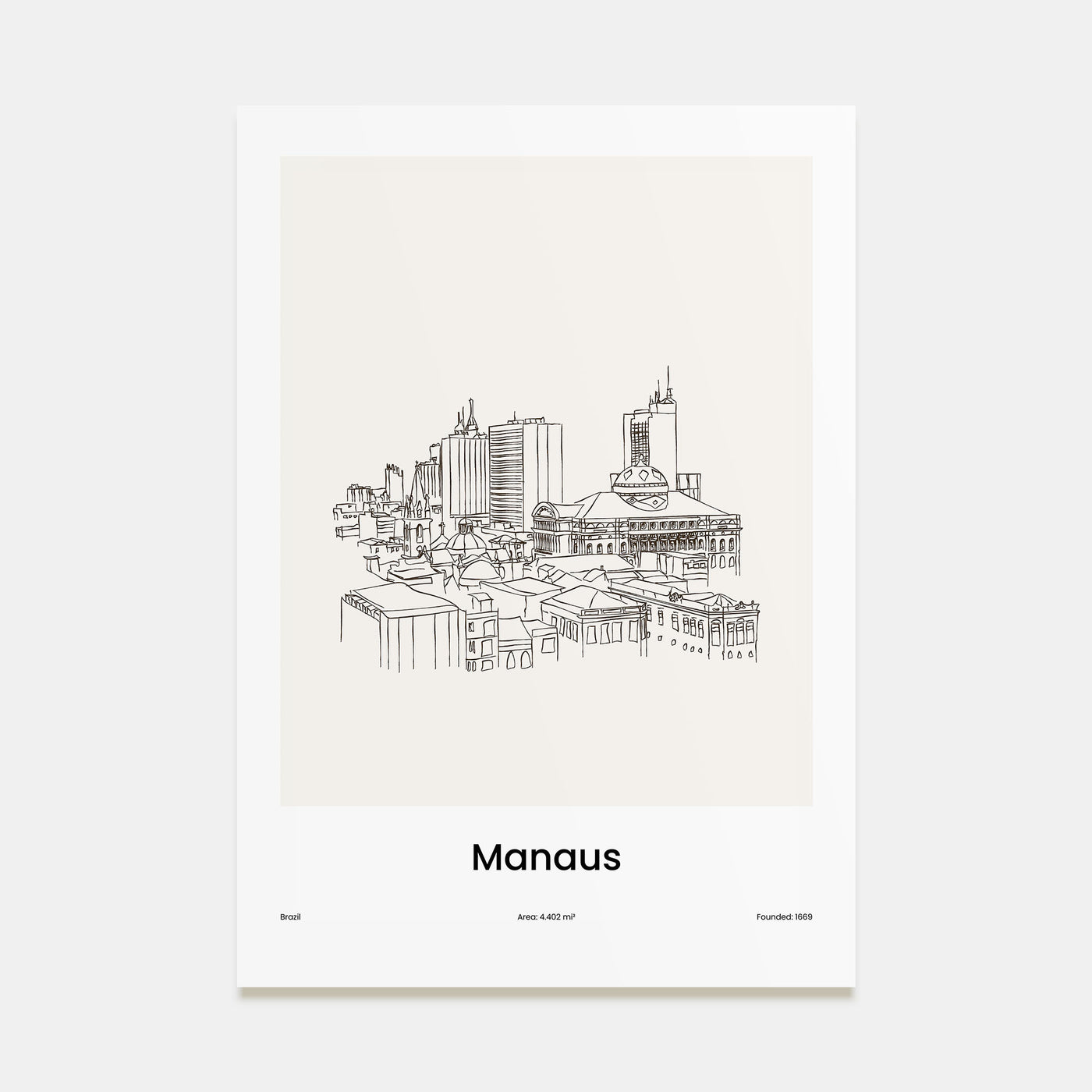Manaus Drawn Poster