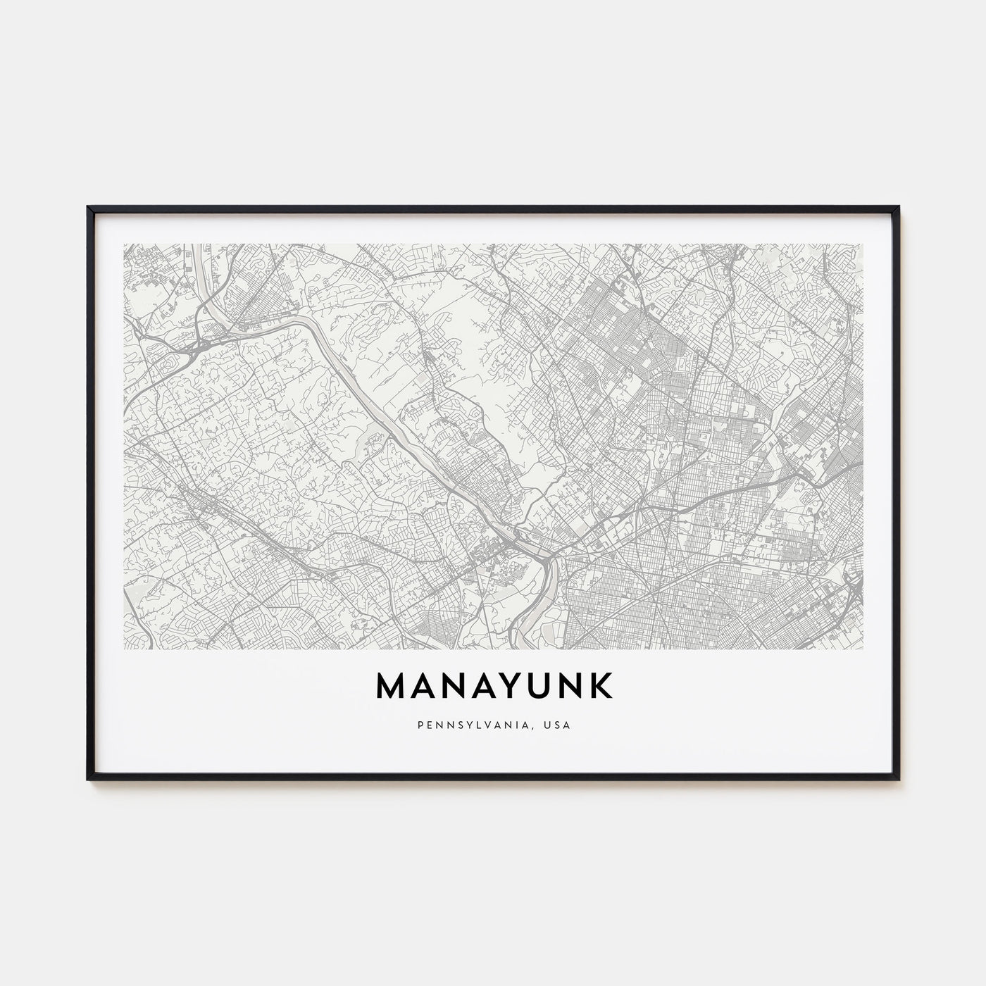 Manayunk Map Landscape Poster