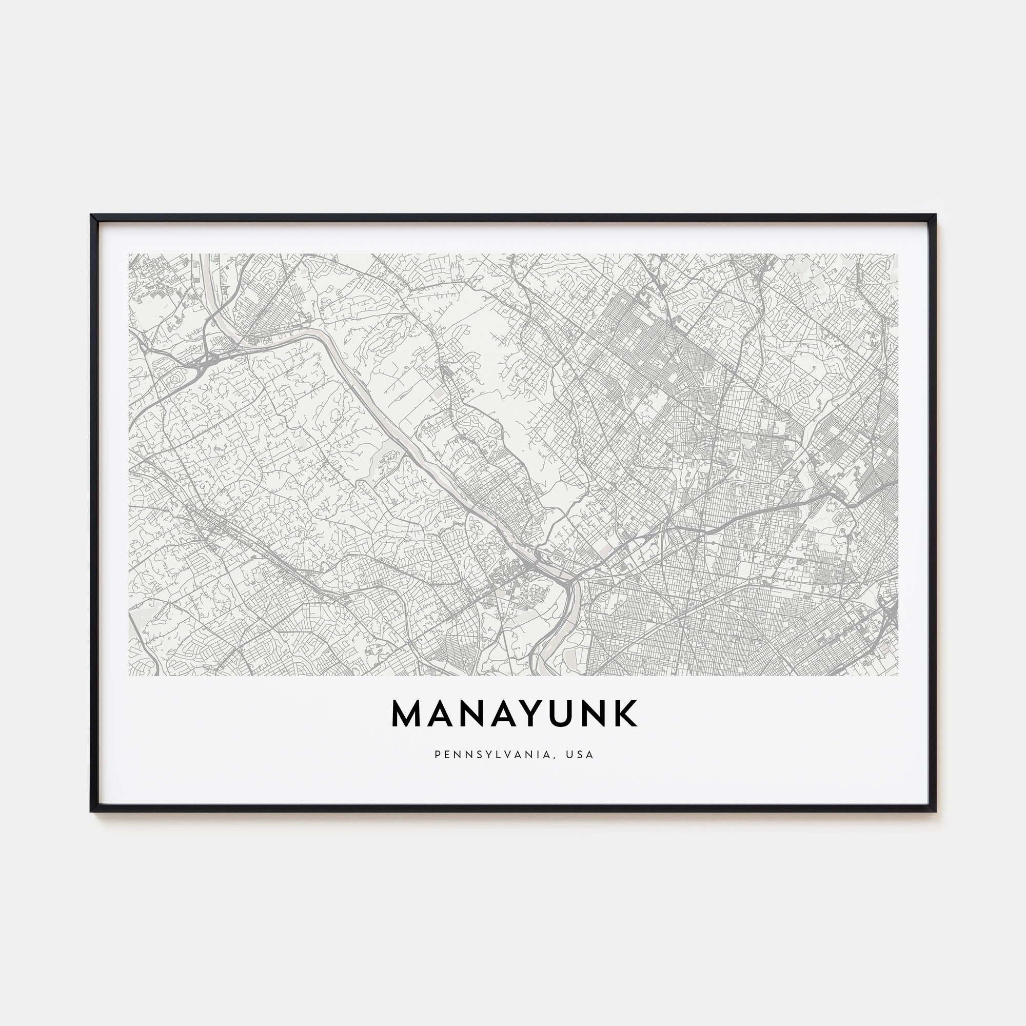 Manayunk Map Landscape Poster