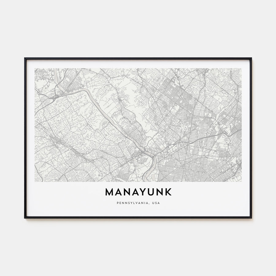Manayunk Map Landscape Poster