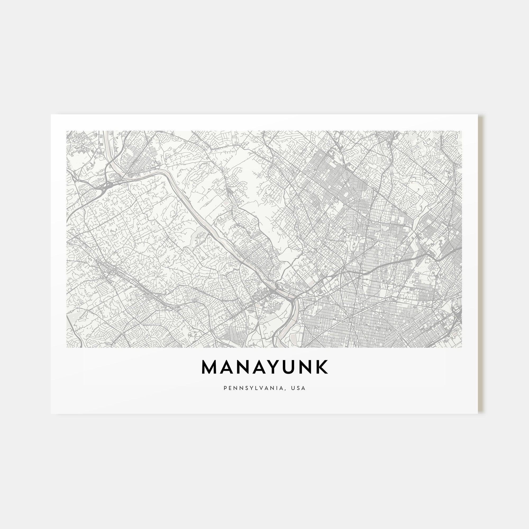 Manayunk Map Landscape Poster