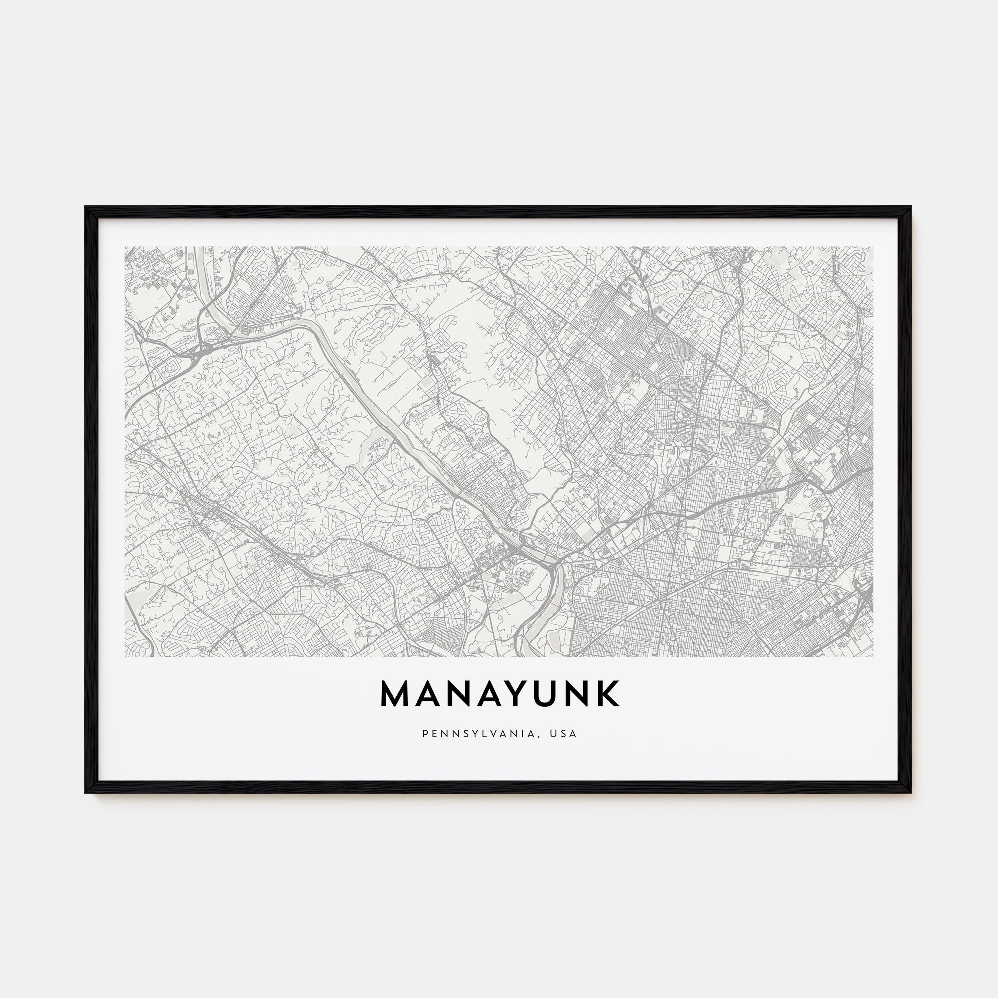 Manayunk Map Landscape Poster