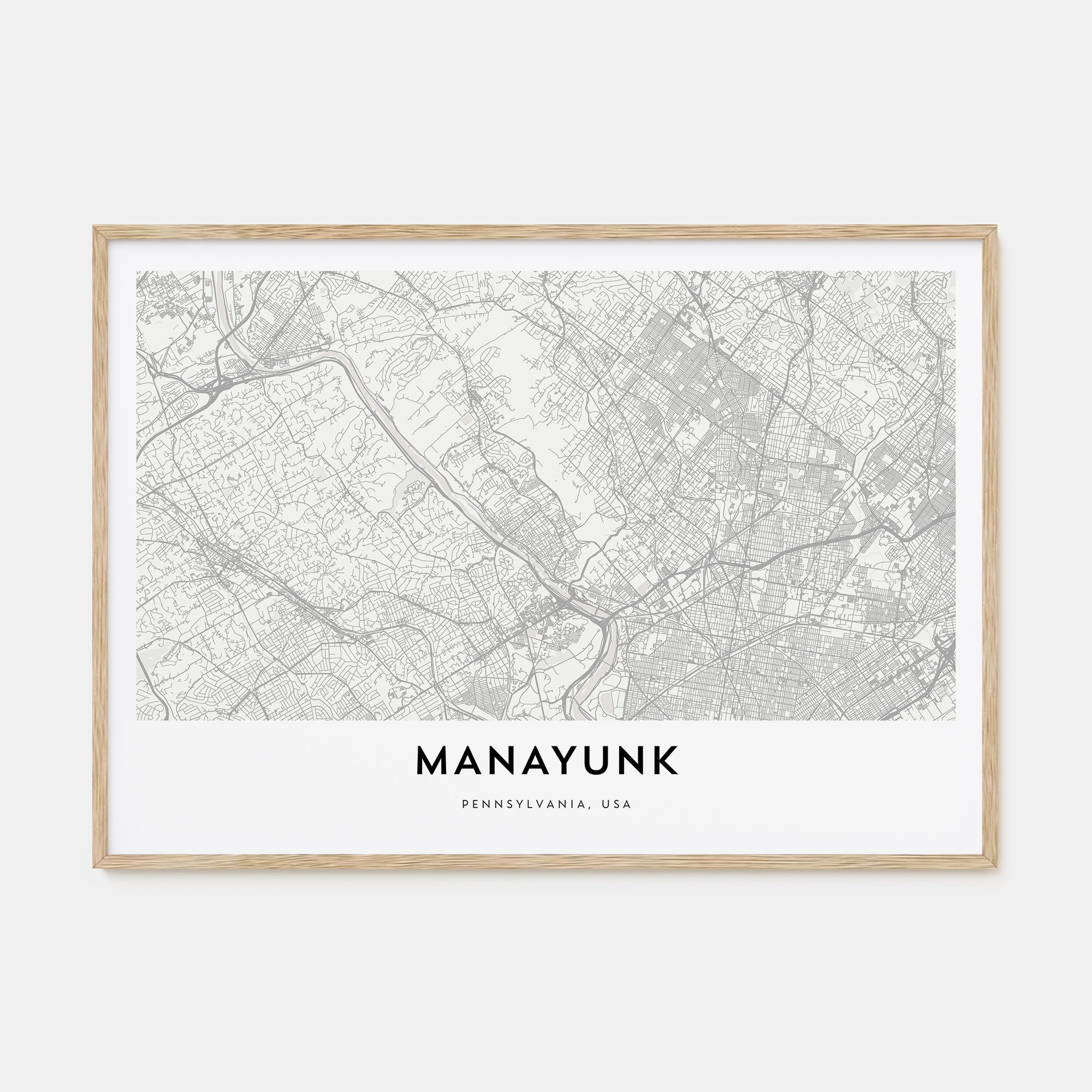 Manayunk Map Landscape Poster