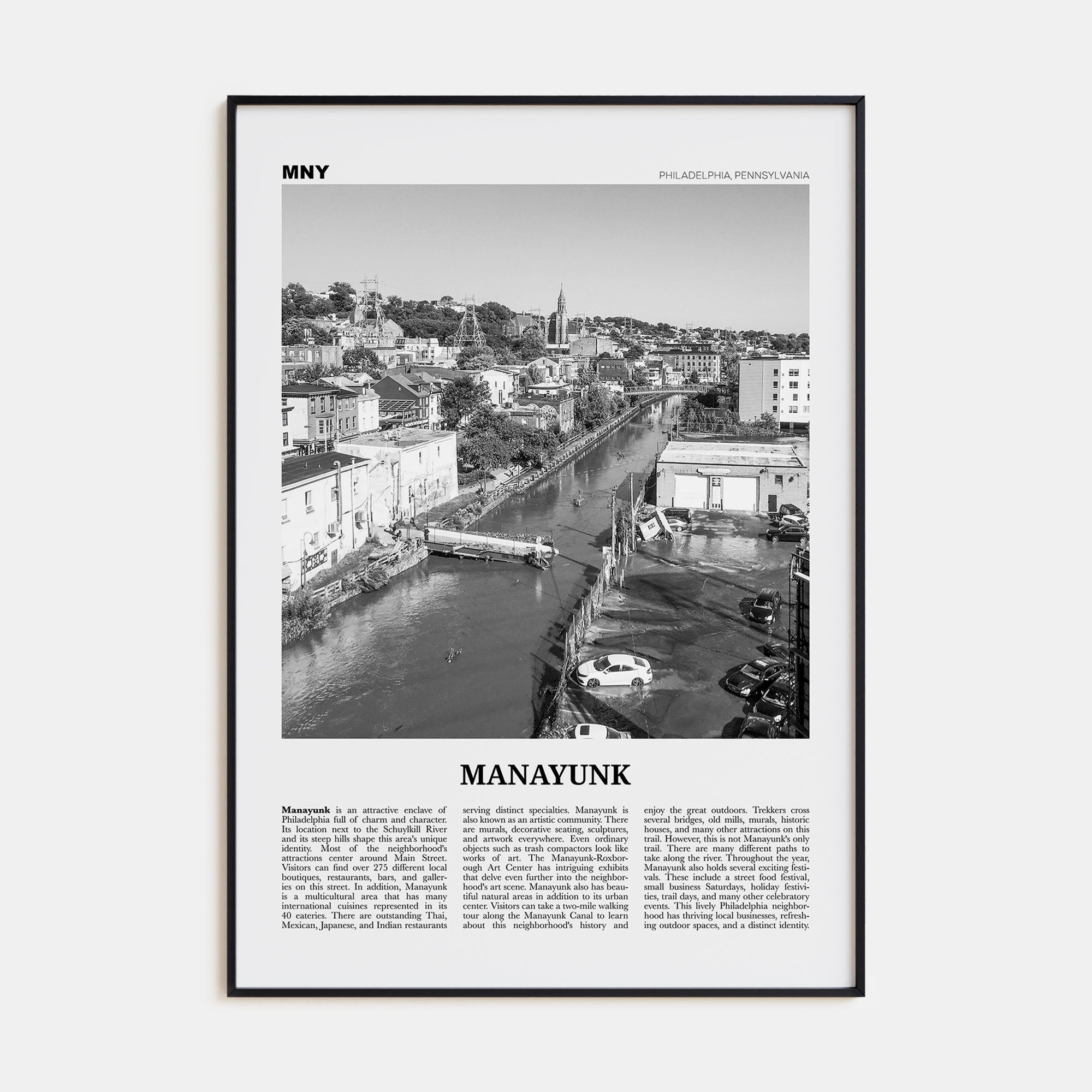 Manayunk Travel B&W Poster
