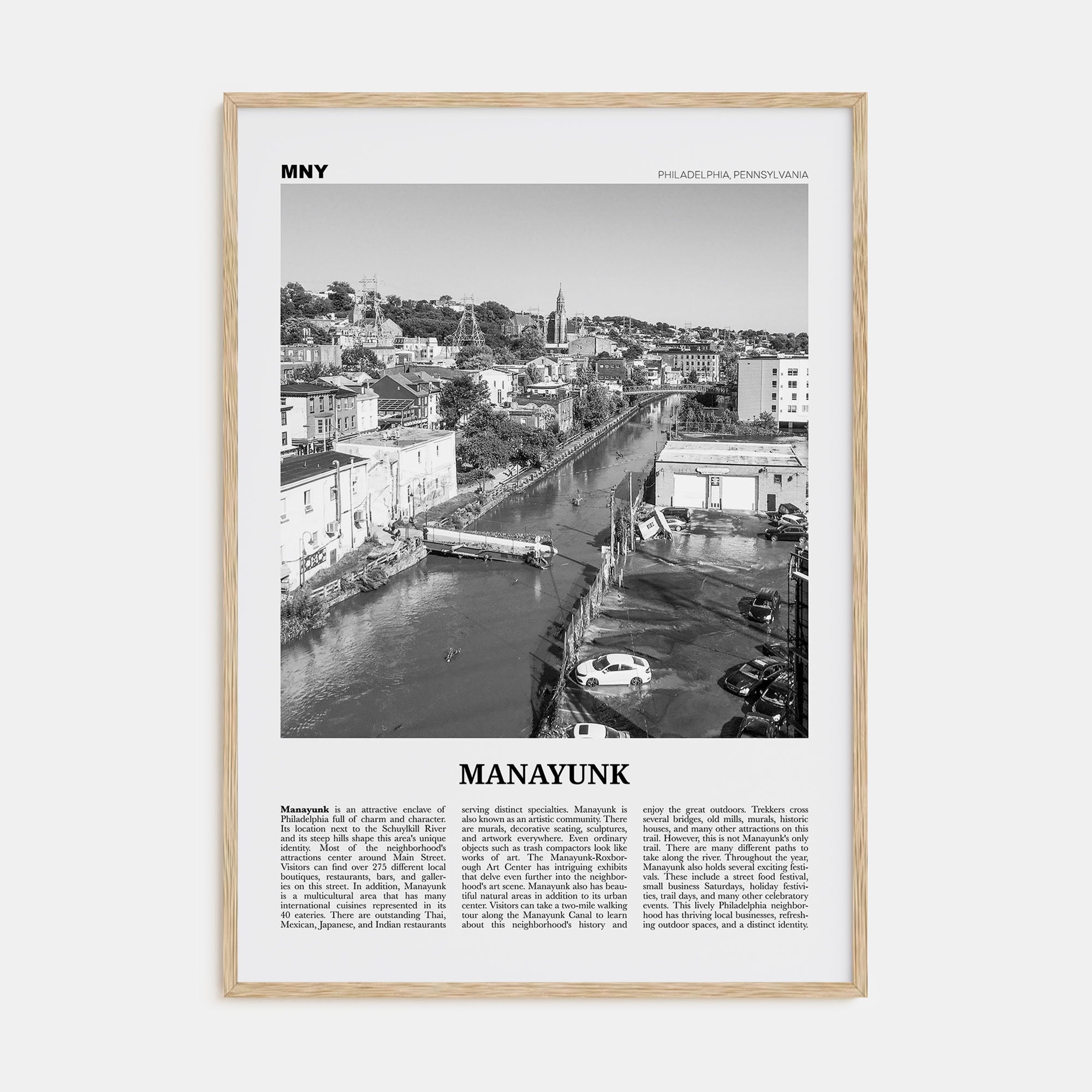 Manayunk Travel B&W Poster