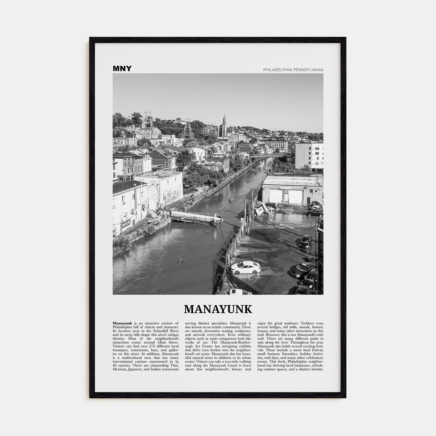 Manayunk Travel B&W Poster