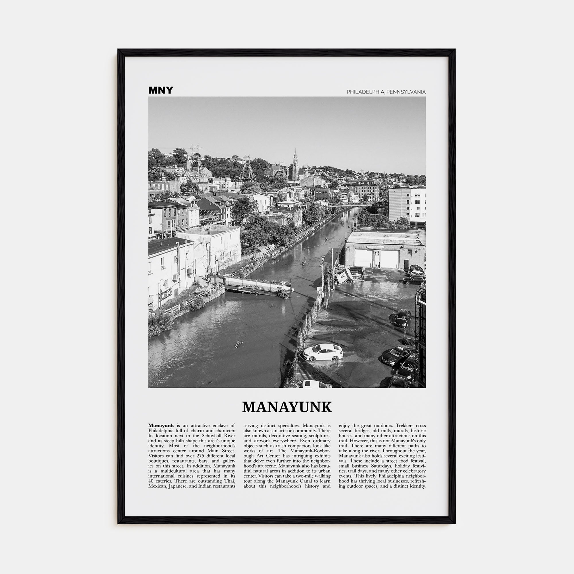 Manayunk Travel B&W Poster