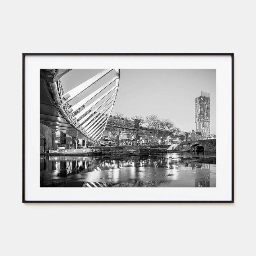 Manchester, England Landscape B&W Poster