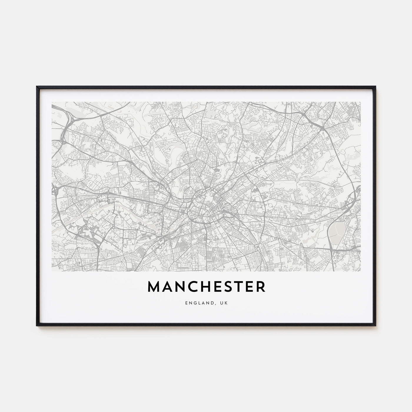 Manchester, England Map Landscape Poster