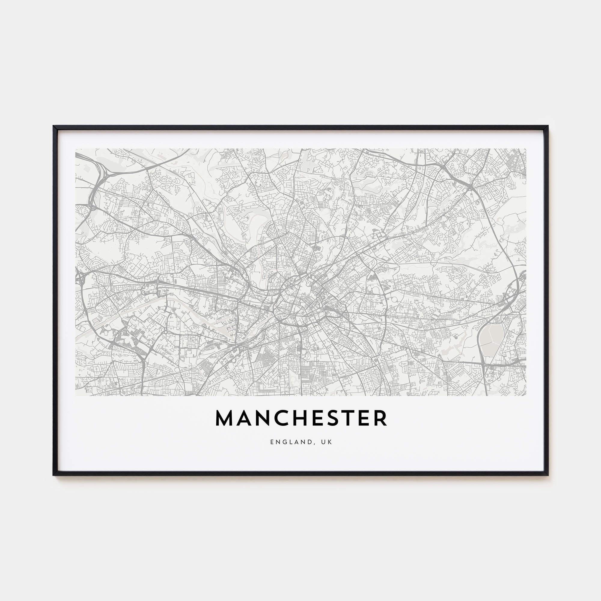 Manchester, England Map Landscape Poster