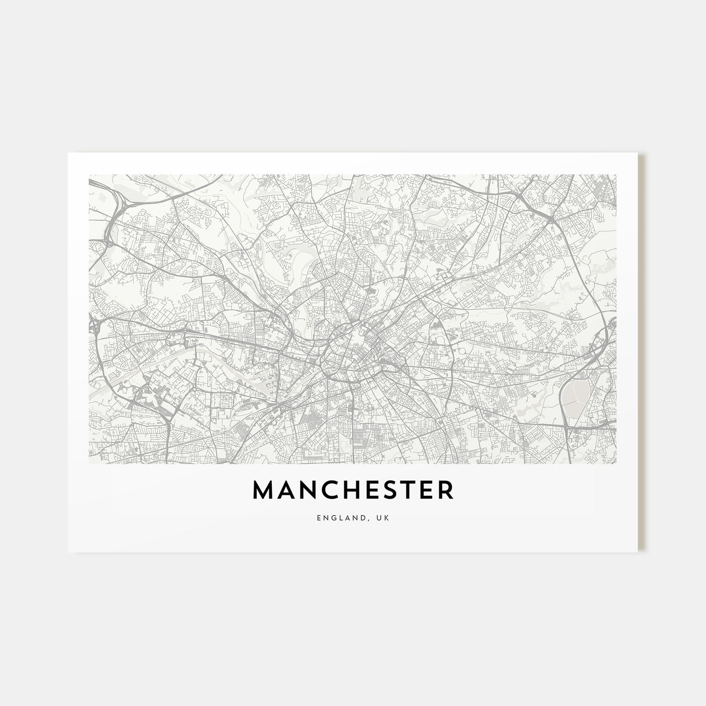 Manchester, England Map Landscape Poster
