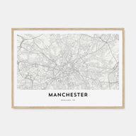 Manchester, England Map Landscape Poster