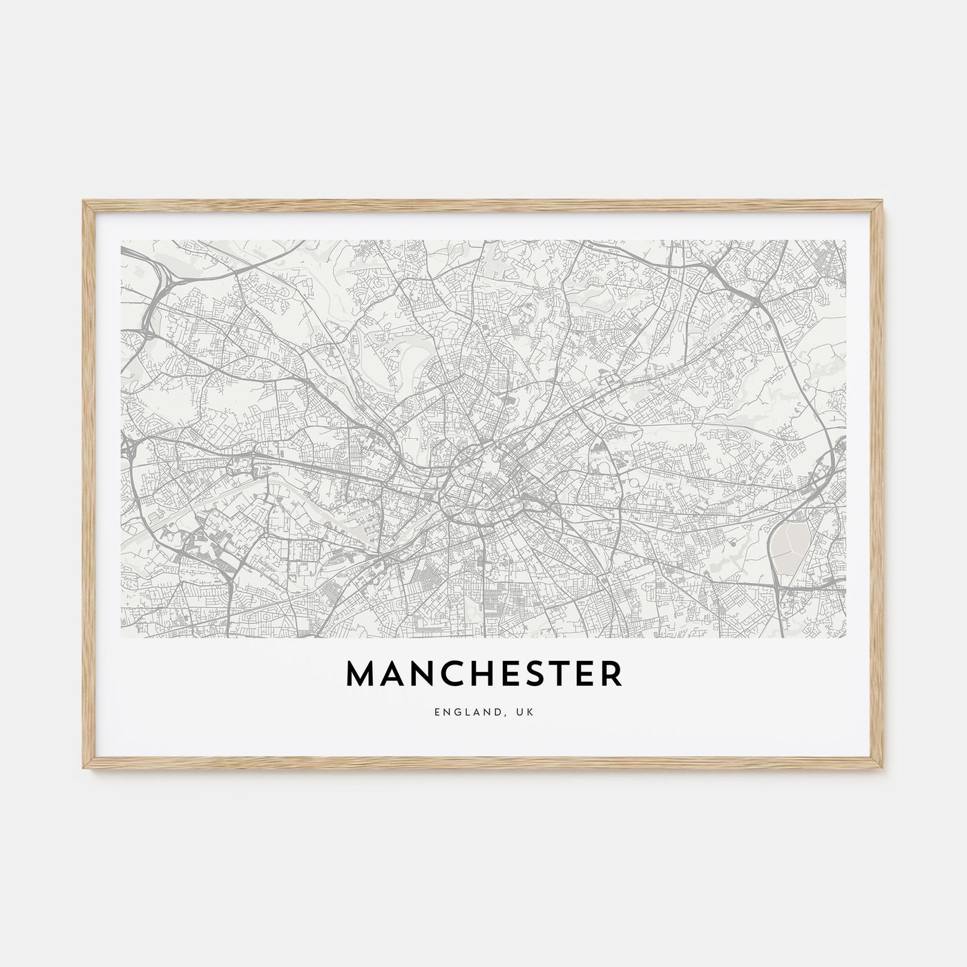 Manchester, England Map Landscape Poster