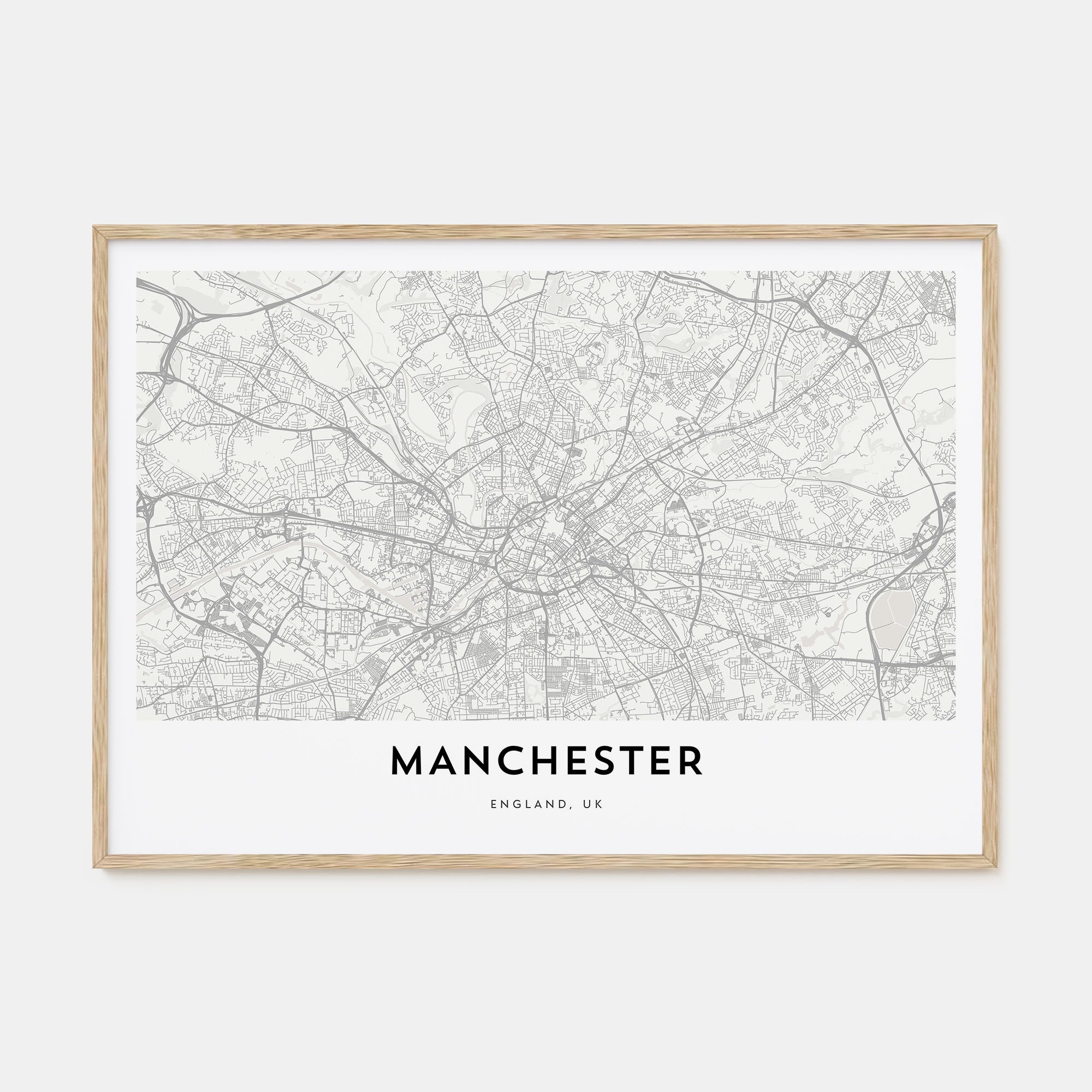 Manchester, England Map Landscape Poster