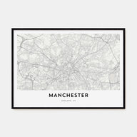 Manchester, England Map Landscape Poster
