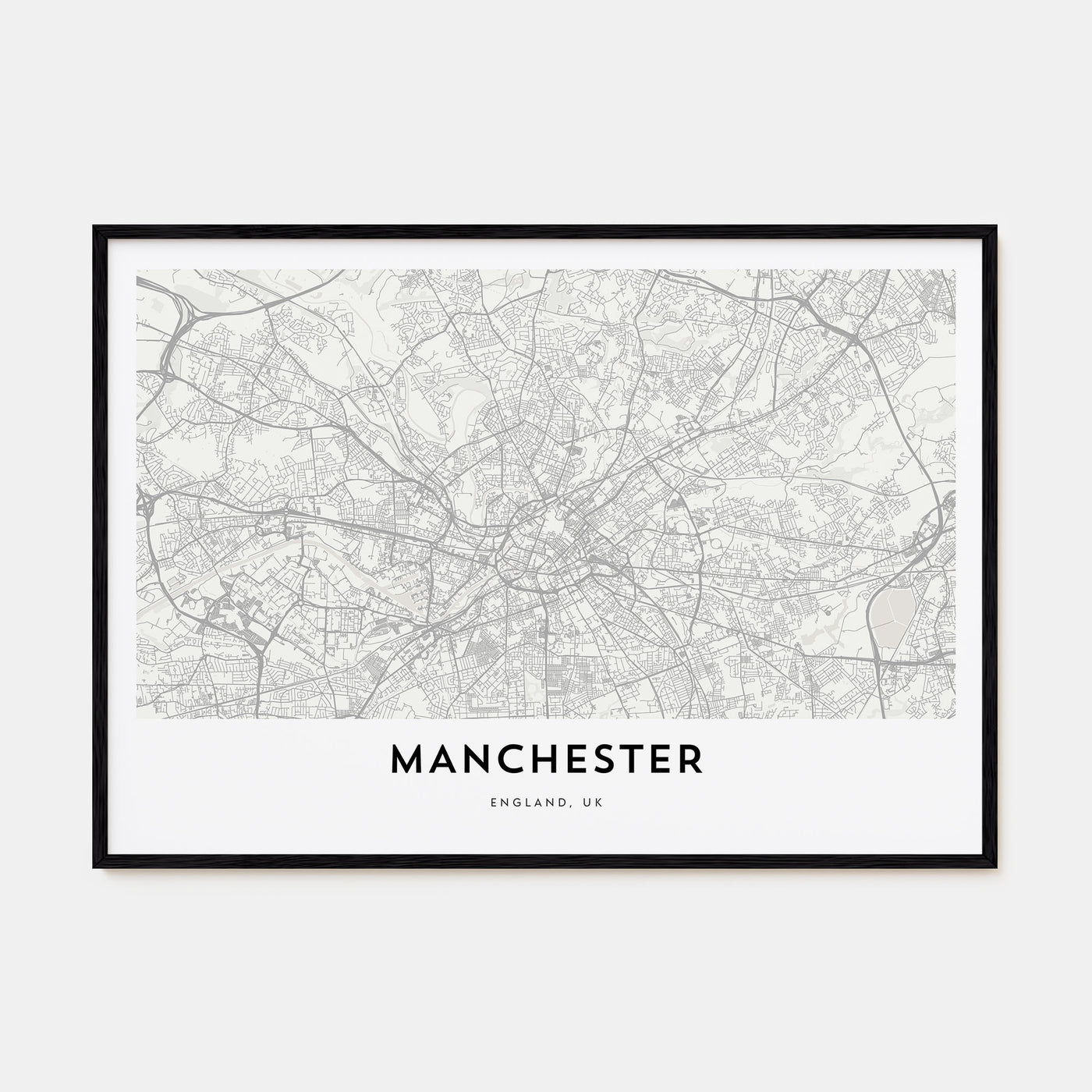 Manchester, England Map Landscape Poster