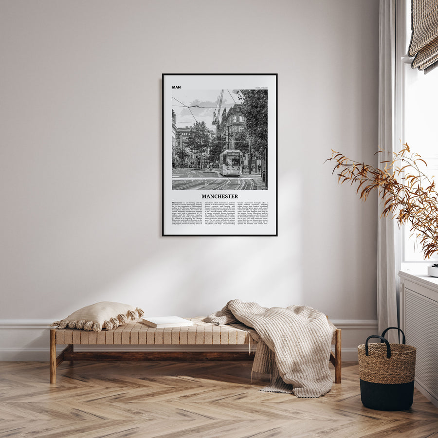 Manchester, England Travel B&W No 1 Poster