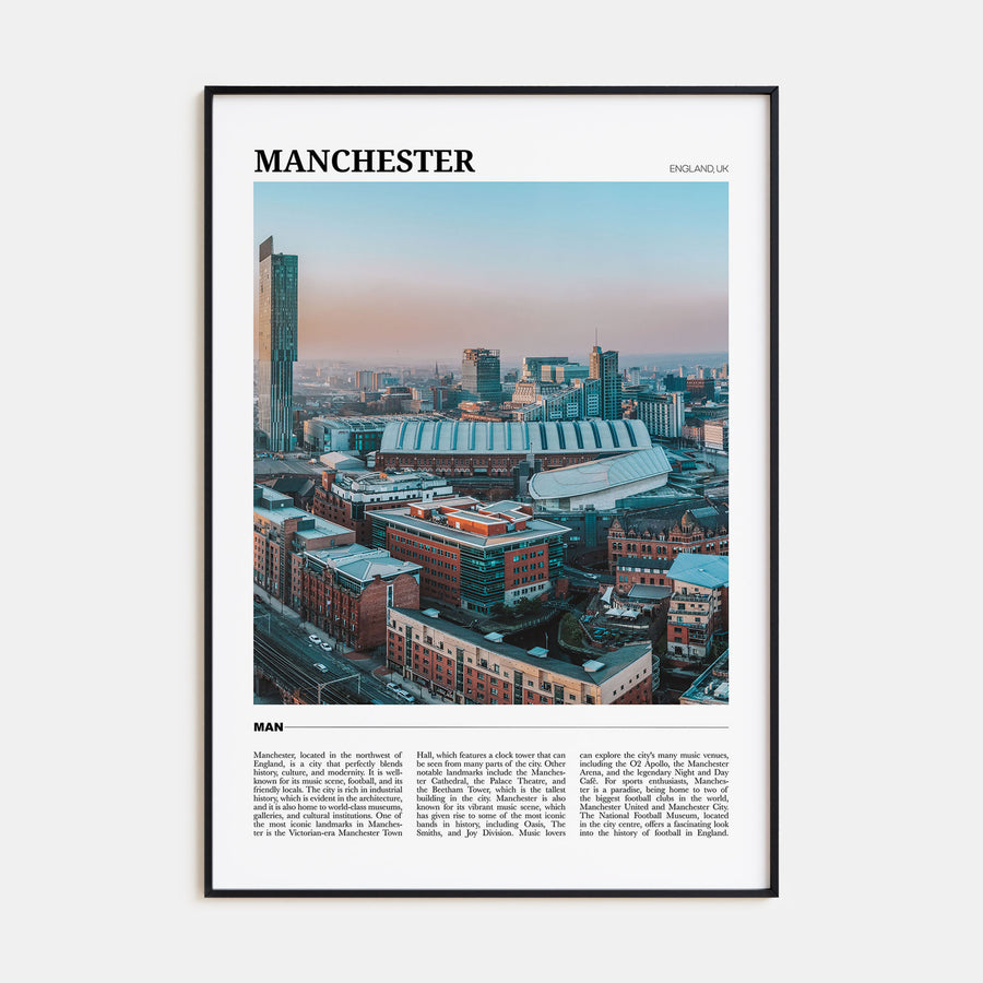 Manchester, England Travel Color Poster