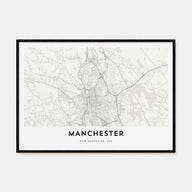 Manchester, New Hampshire Map Landscape Poster