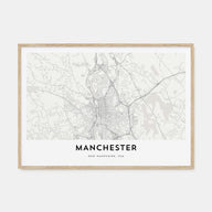 Manchester, New Hampshire Map Landscape Poster
