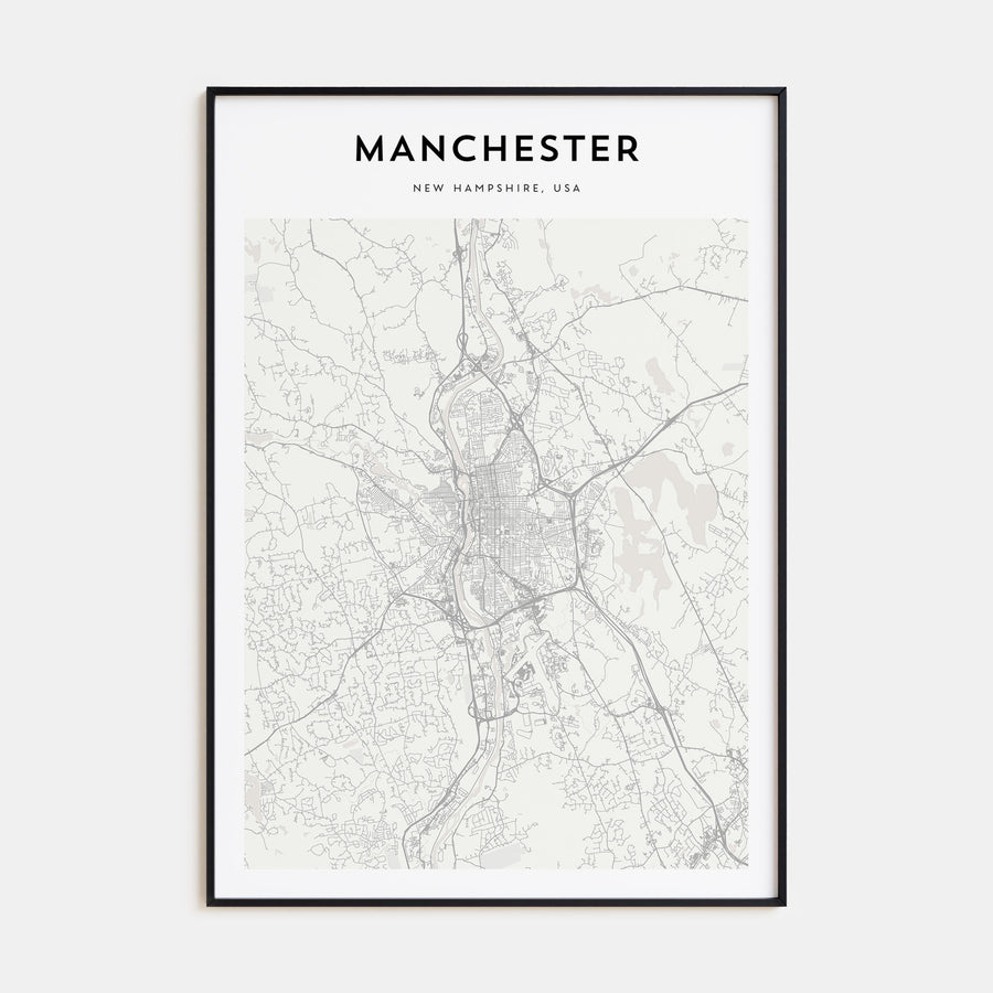 Manchester, New Hampshire Map Portrait Poster